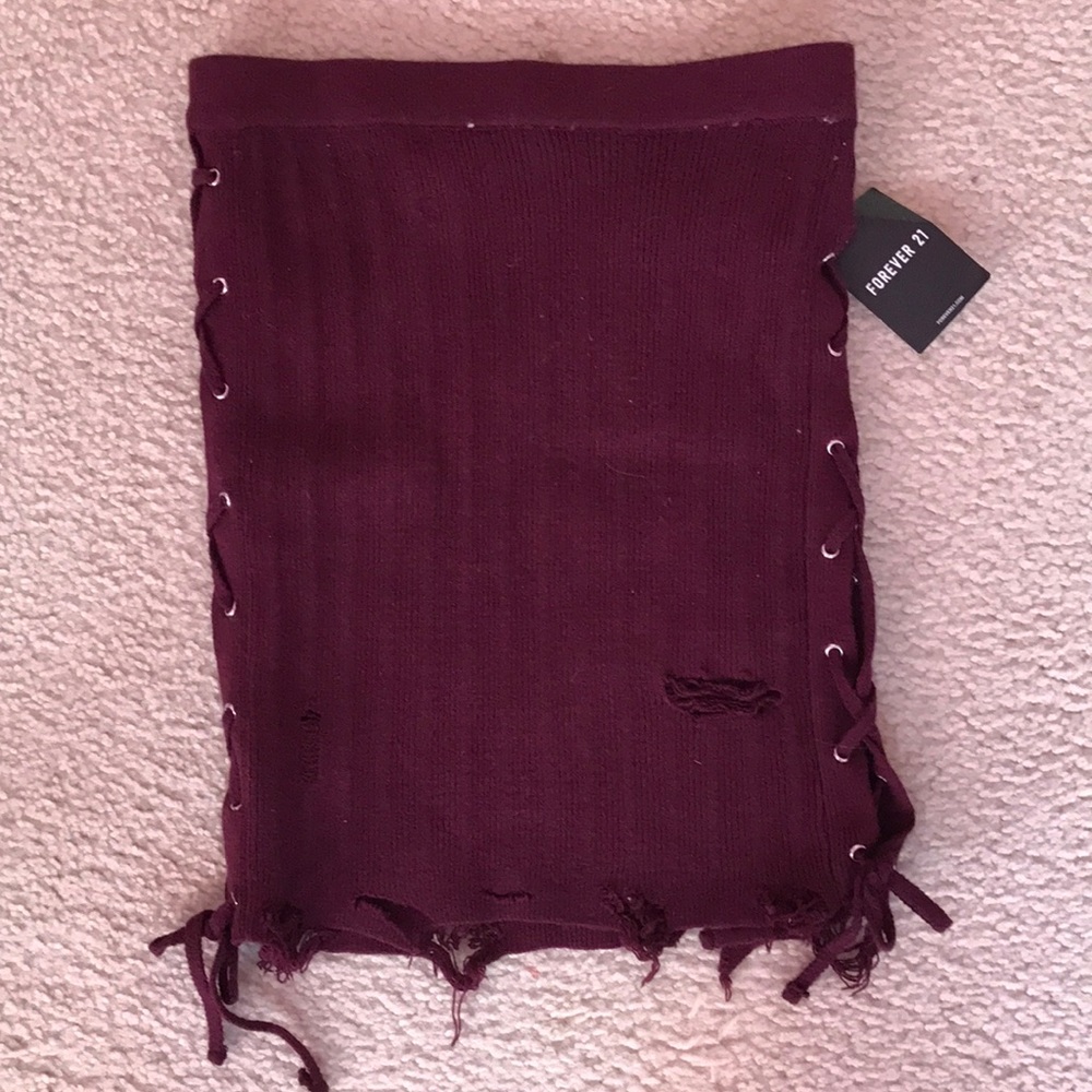 burgundy skirt